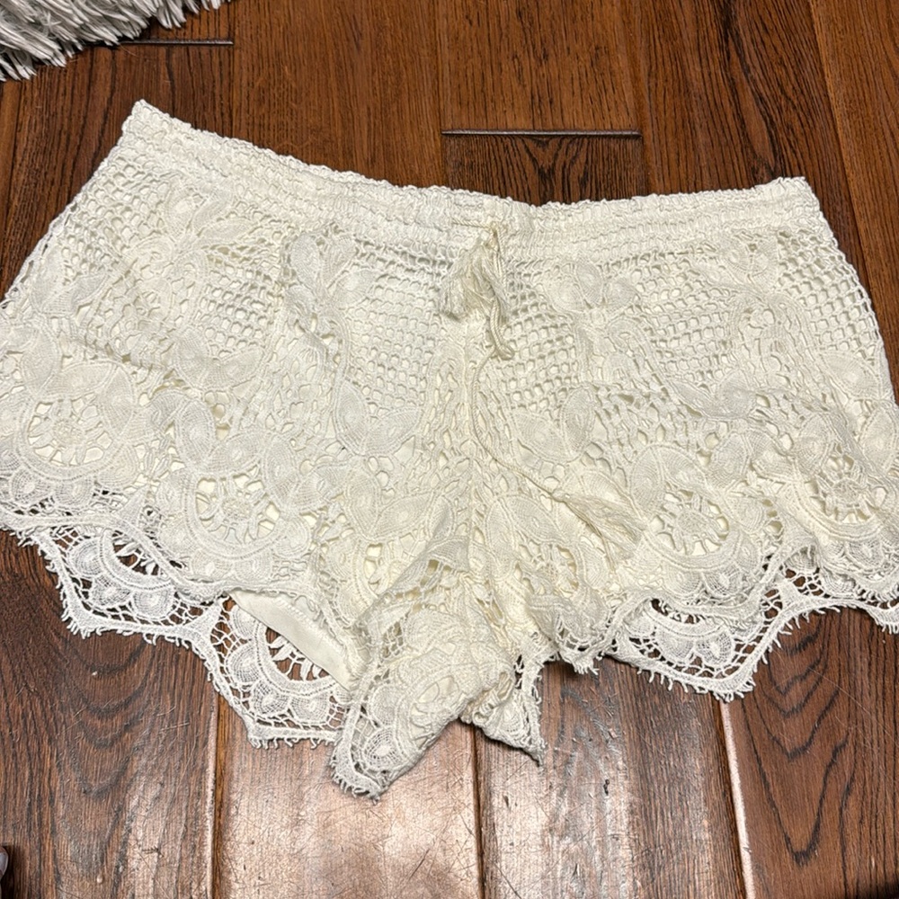 White Knit shorts
